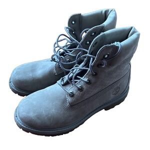 Timberland Premium 6 Inch Women's 7 M Waterproof Boots Gray Nubuck Leather